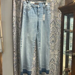 NWT Judy Blue Mid Rise Release Hem Wide Leg Jeans Style Number- 88935